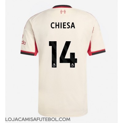 Camisa de Futebol Liverpool Federico Chiesa #14 Equipamento Secundário 2025-26 Manga Curta Camisa de Futebol Liverpool Federico Chiesa #14 Equipamento Secundário 2025-26 Manga Curta